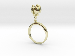 Ring with one small closed flower of the Apple in 14k Gold Plated Brass: 7.25 / 54.625