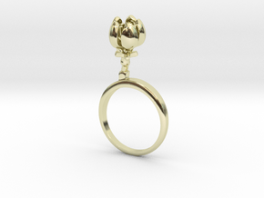 Ring with one small closed flower of the Apple in 14k Gold Plated Brass: 7.75 / 55.875