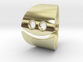 Emoji Happy Ring in 14k Gold Plated Brass