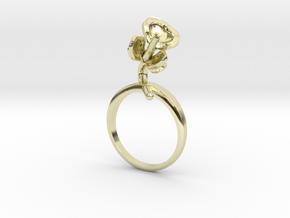 Ring with one small flower of the Bean in 14k Gold Plated Brass: 7.75 / 55.875