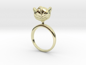 Ring with small Cauliflower in 14k Gold Plated Brass: 7.75 / 55.875
