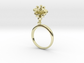 Ring with one small flower of the Cherry in 14k Gold Plated Brass: 7.75 / 55.875