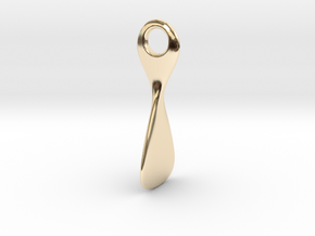 Pebble Pendant  in 14k Gold Plated Brass