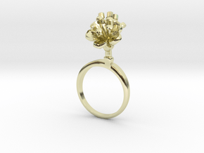 Ring with two small flowers of the Cherry R in 14k Gold Plated Brass: 7.75 / 55.875