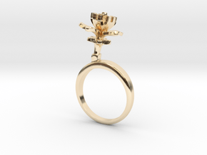 Ring with one small flower of the Choisya in 14k Gold Plated Brass: 5.75 / 50.875