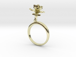 Ring with one small flower of the Choisya in 14k Gold Plated Brass: 7.25 / 54.625