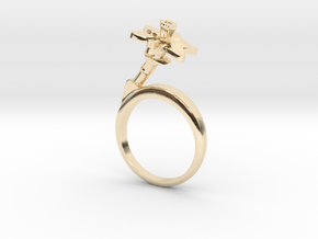 Ring with one small flower of the Daffodil in 14k Gold Plated Brass: 5.75 / 50.875