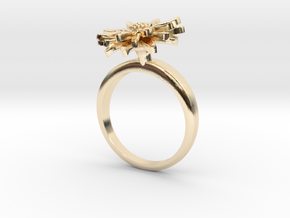 Ring with one small flower of the Daisy in 14k Gold Plated Brass: 5.75 / 50.875