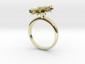 Ring with one small flower of the Daisy in 14k Gold Plated Brass: 7.75 / 55.875