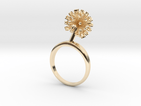 Ring with one small flower of the Garlic in 14k Gold Plated Brass: 7.25 / 54.625
