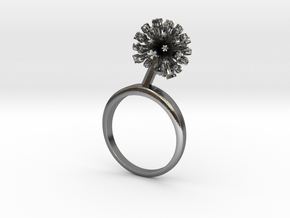 Ring with one small flower of the Garlic in Polished Silver: 7.25 / 54.625