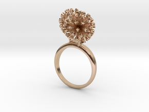 Ring with two small flowers of the Garlic R in 14k Rose Gold Plated Brass: 7.25 / 54.625
