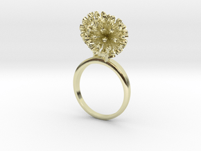 Ring with two small flowers of the Garlic R in 14k Gold Plated Brass: 7.75 / 55.875