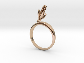 Ring with one small flower of the Hyacinth in 14k Rose Gold Plated Brass: 7.25 / 54.625