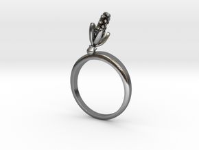 Ring with one small flower of the Hyacinth in Polished Silver: 7.25 / 54.625