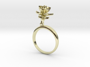 Ring with one small flower of the Lemon in 14k Gold Plated Brass: 7.25 / 54.625