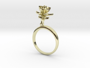 Ring with one small flower of the Lemon in 14k Gold Plated Brass: 7.75 / 55.875