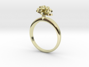 Ring with one small flower of the Lotus in 14k Gold Plated Brass: 7.75 / 55.875