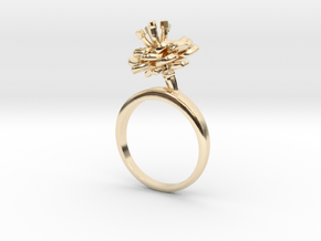 Ring with one small flower of the Peach Inv in 14k Gold Plated Brass: 7.25 / 54.625