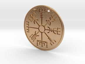 Pendant Runic compass D40mm in Natural Bronze