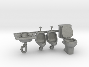 Toilet Set 01. 1:24 Scale in Gray PA12