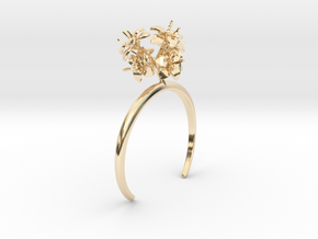 Bracelet with six small flowers of the Amaryllis in 14k Gold Plated Brass: Extra Small