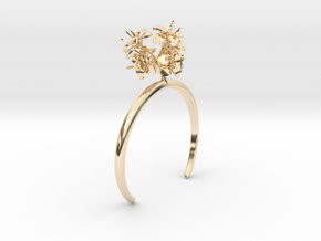 Bracelet with six small flowers of the Amaryllis in 14k Gold Plated Brass: Small