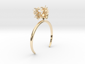 Bracelet with six small flowers of the Amaryllis in 14k Gold Plated Brass: Medium