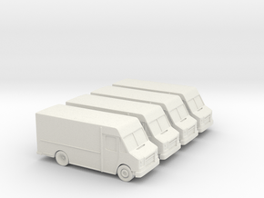 Delivery Truck-Set of 4 at 1 to 200 scale in White Natural Versatile Plastic