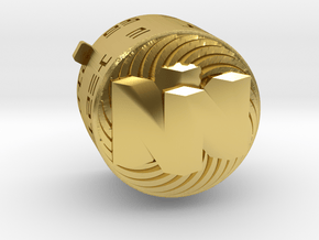 N64 Start Button in Plated Brass (Gold/Rhodium) in Polished Brass: Large