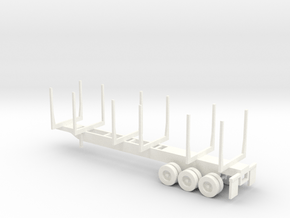 NEW!! 1:160/N-Scale US 2-Axle Log Trailer version  in White Smooth Versatile Plastic