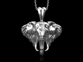 Elephant Pendant in Antique Silver
