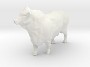 1/64 polled  bull looking right in White Natural Versatile Plastic