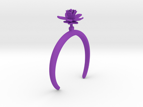 Bracelet with one large flower of the Choisya in Purple Processed Versatile Plastic: Medium