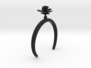 Bracelet with one large flower of the Choisya in Black Natural Versatile Plastic: Extra Large