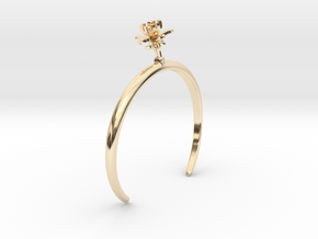 Bracelet with one small flower of the Choisya in 14k Gold Plated Brass: Extra Small