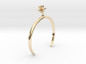 Bracelet with one small flower of the Choisya in 14k Gold Plated Brass: Small
