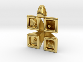 Cubist flowers in Polished Brass