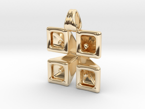 Cubist flowers in 14k Gold Plated Brass