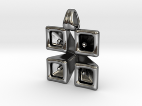 Cubist flowers in Polished Silver