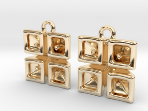 Cubist flowers in 14K Yellow Gold