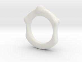 Skull and Bone Ring aprox size 6.5 in White Natural Versatile Plastic