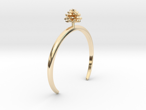 Bracelet with one small flower of the Dhalia in 14k Gold Plated Brass: Small