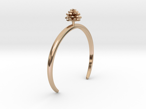 Bracelet with one small flower of the Dhalia in 14k Rose Gold Plated Brass: Medium