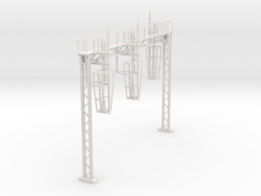 VR Signal Bridge #2 3-Track Gantry 1:87 Scale in White Natural Versatile Plastic