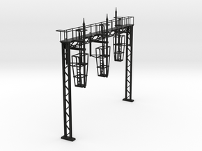 VR Signal Bridge #2 3-Track Gantry 1:87 Scale in Black Premium Versatile Plastic