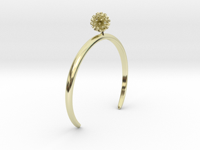 Bracelet with one smallflower of the Garlic in 14k Gold Plated Brass: Large