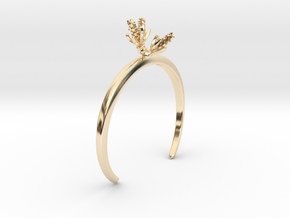 Bracelet with three small flowers of the Hyacinth in 14k Gold Plated Brass: Extra Small