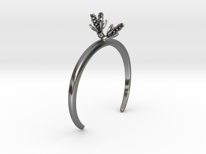 Bracelet with three small flowers of the Hyacinth in Polished Silver: Extra Small