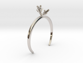 Bracelet with three small flowers of the Hyacinth in Rhodium Plated Brass: Small
